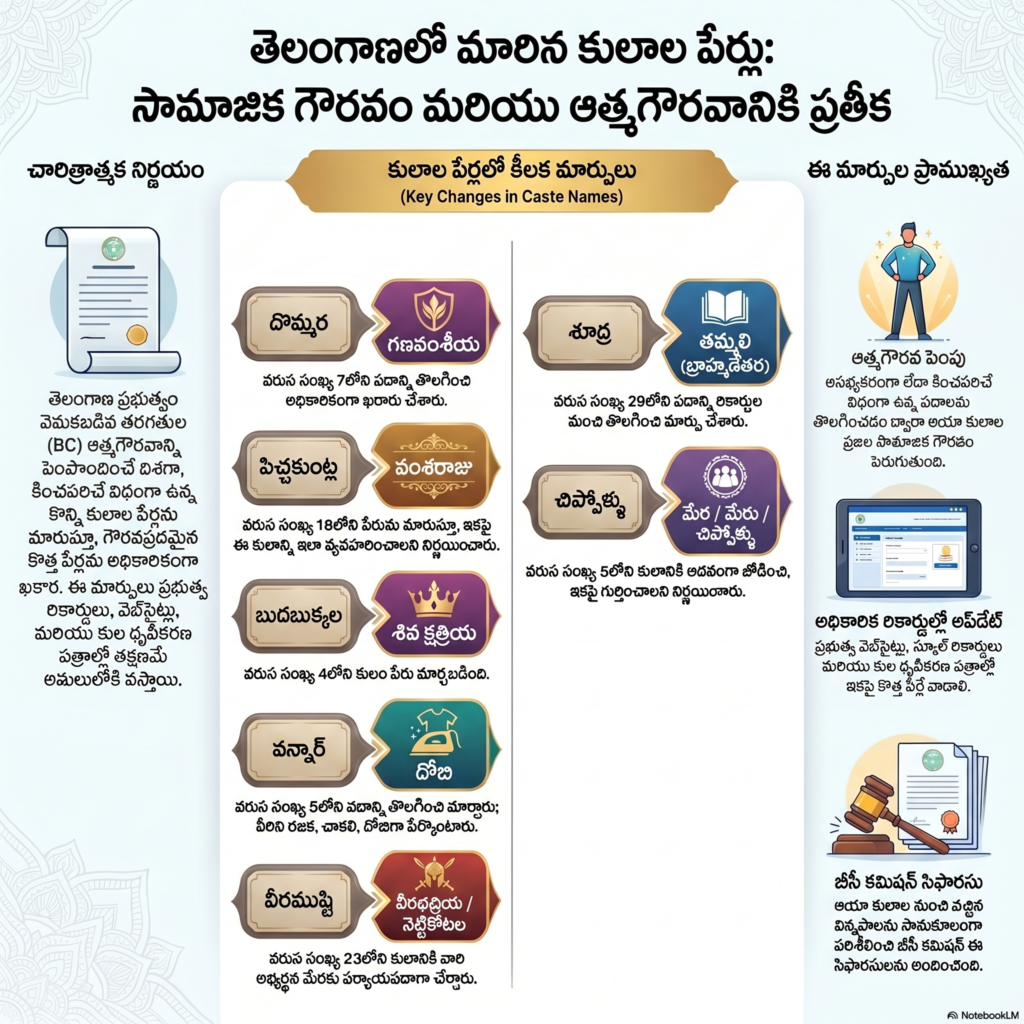 కులాల పేర్ల మార్పు